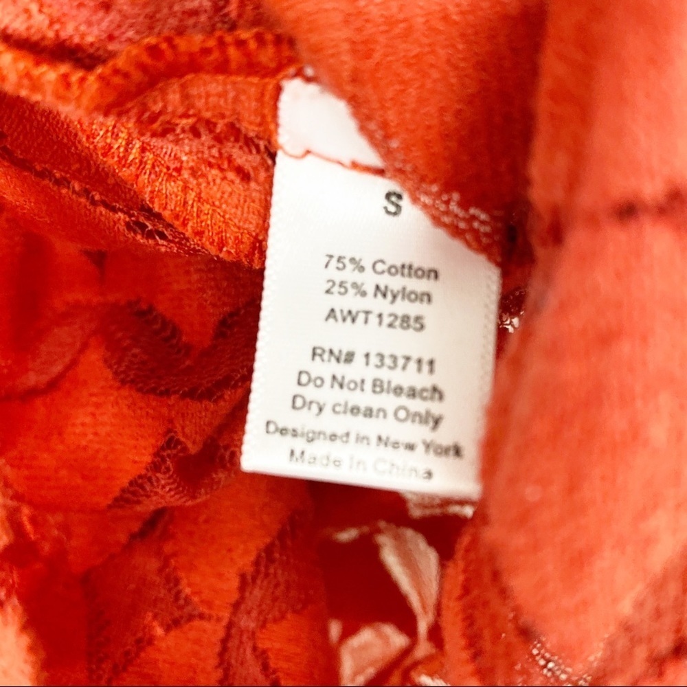 Anthropologie The Addison Story Lunar Cycle Boho Lace Red Orange Blouse S - Picture 8 of 8